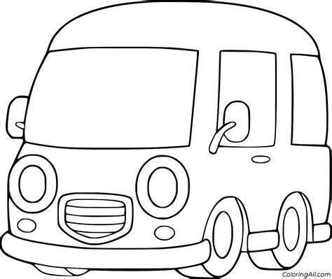 Cartoon Minivan Coloring Page Coloringall The Best Porn Website