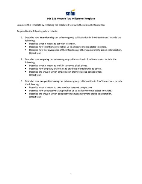 PSY 355 Module Two Milestone Template PSY 355 Module Two Milestone