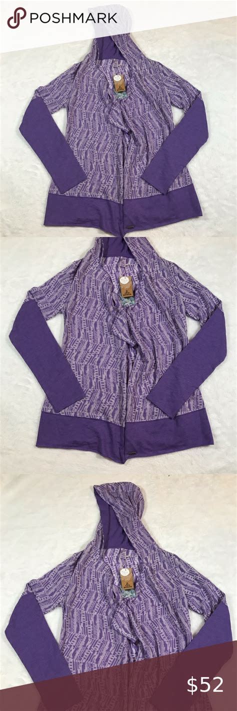 Nwt Prana Purple Hoodie Graceful Wrap Sweater Sm Purple Hoodie Wrap