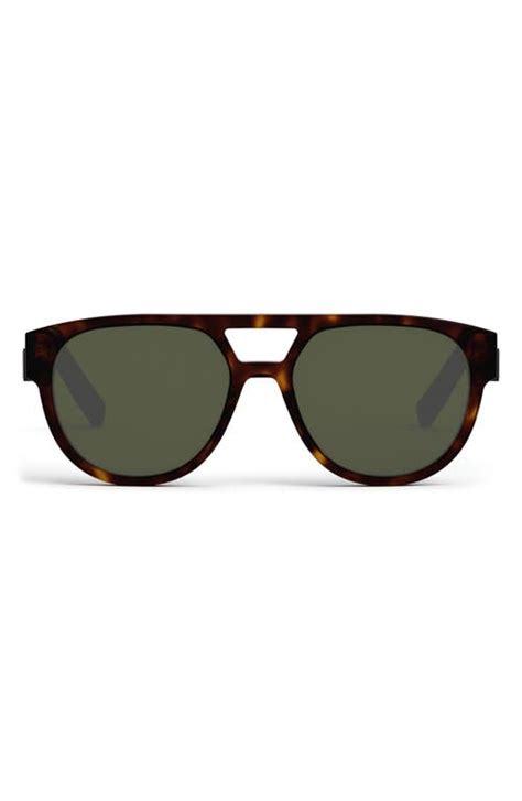 Dior B23 R1i 54mm Round Sunglasses Dark Havana Green Editorialist