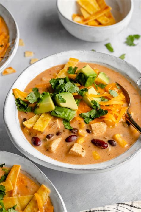 Creamy Chicken Tortilla Soup Kims Cravings