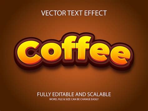 Premium Vector 3d Coffee Editable Text Effect