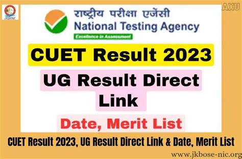 Cuet Result 2023 Ug Result Direct Link And Date Merit List