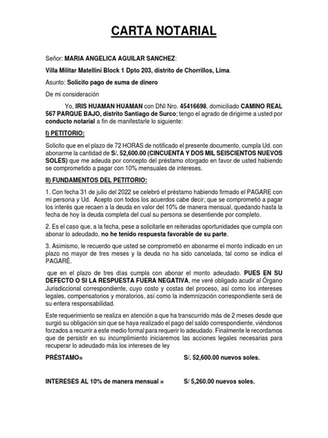 Carta Notarial Pdf Justicia Crimen Y Violencia