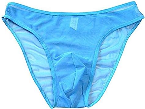 HIMEALAVO Mesh kurze Sexy Peni Beutel unter Hose Gay Unterwäsche für Herren blau Amazon de