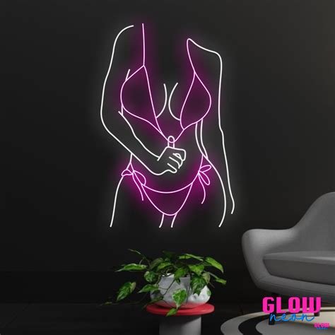 Custom Bikini Girl 2 Led Neon Sign Glow Neon Store Craftmysign