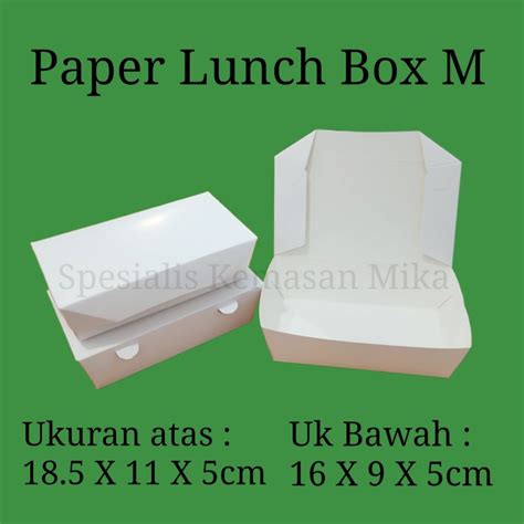 Jual Paper Lunch Box Ukuran M Kemasan Makanan Food Grade Pcs