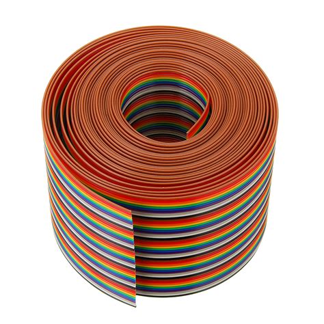 5m 127mm Pitch Ribbon Cable 50p Flat Color Rainbow Ribbon Cable Wire