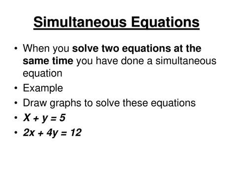 Simultaneous Equations Ppt Download