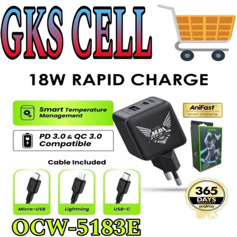 Jual Oraimo Charger X MPL Mobile Legends Cannon 18D OCW 5183E C53 Dual