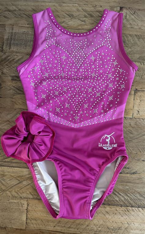 Barbie Pink Fizz Girls Gymnastics Leotard With Crystals Lilachelene