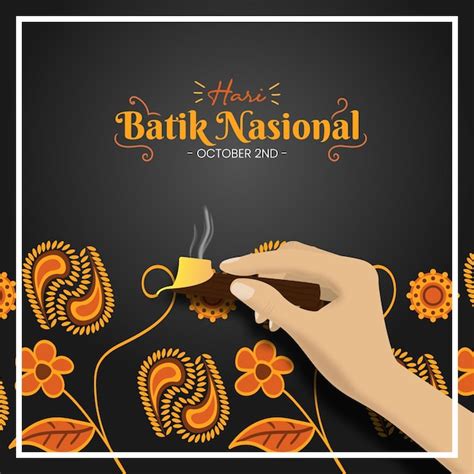 Quadratischer Hari Batik Nasional Oder National Batik Day Hintergrund