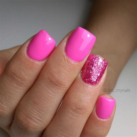 Hot Pink Gel Nails Design