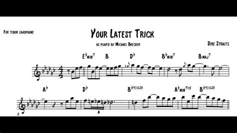 Michael Brecker Saxophone Transcription On The Dire Straits Your Latest