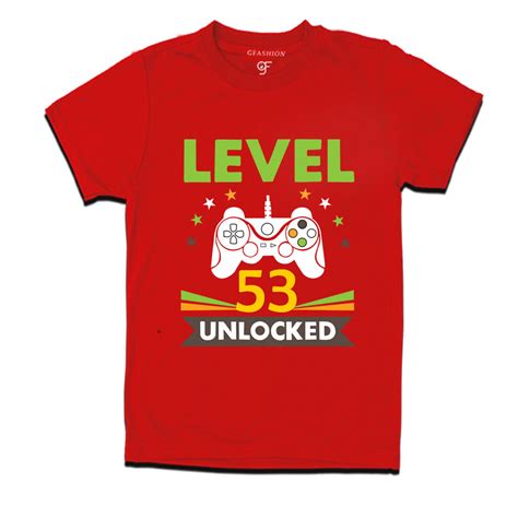 Buy Level 53 Unlocked gamer t-shirts for 53 year old birthday ...
