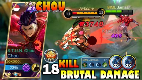 Chou Brutal Damage With 2x Berseker Fury Build Top 1 Global Chou