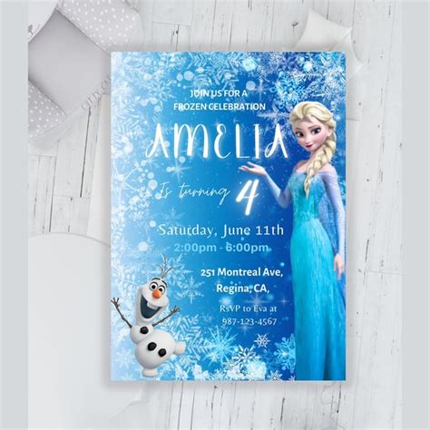 Frozen Invitation Etsy