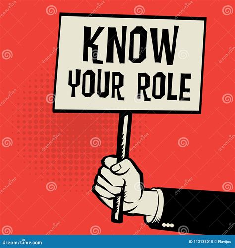 Poster In Hand Business Concept With Text Know Your Role Stock Vector