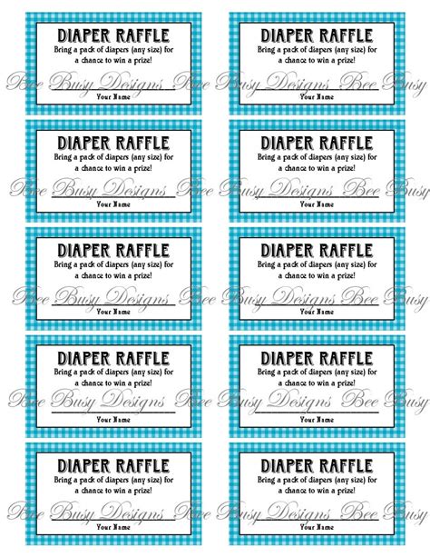 Free Printable Diaper Raffle Ticket Template Free Printable A To Z