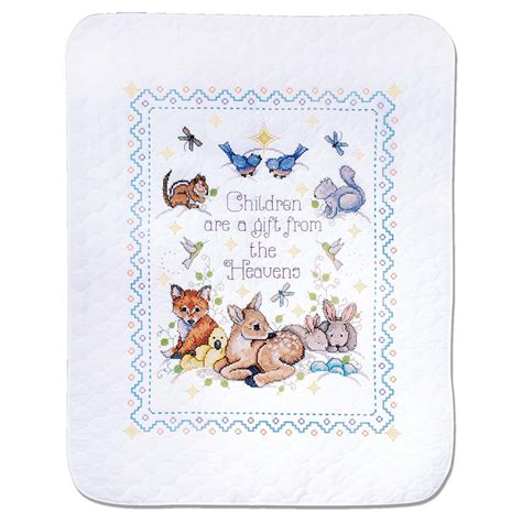 Design Works™ T From Heaven Baby Quilt Stamped Cross Stitch Kit