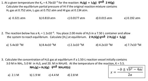 Solved At A Given Temperature The Kp X For The Chegg