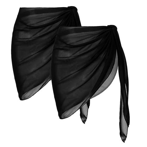 Vbnergoie Pieces Women Beach Sarongs Sheer Cover Ups Mesh Bikini Wrap Skirt For Swimwear