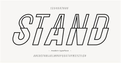 Vector Stand Font Slanted Style Modern Typography 10597885 Vector Art