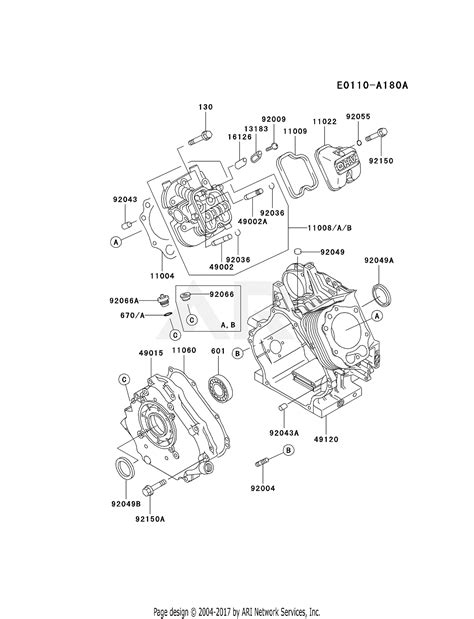 Kawasaki FE350D BS05 4 Stroke Engine FE350D Parts Diagram For CYLINDER