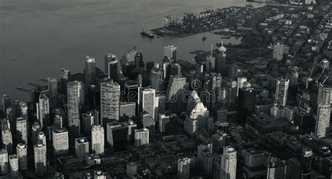 Top View of Downtown Vancouver As Seen from a Plane Stock Image - Image ...