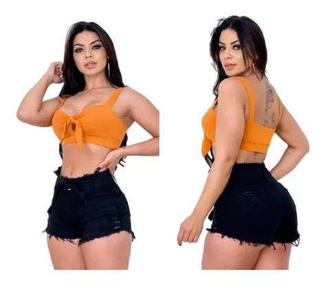 Kit 3 Shorts Jeans Feminino Atacado Cintura Alta Hot Pant A1 Parcelamento Sem Juros
