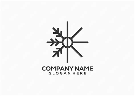 Premium Vector Sun And Snow Company Name Logo Illustration