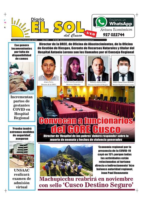 Diario El Sol Del Cusco By Diario El Sol Del Cusco Issuu