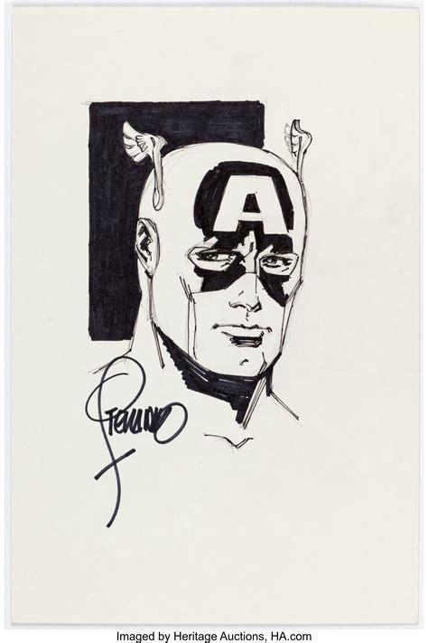 Jim Steranko Captain America Illustration Original Art Undated Lot