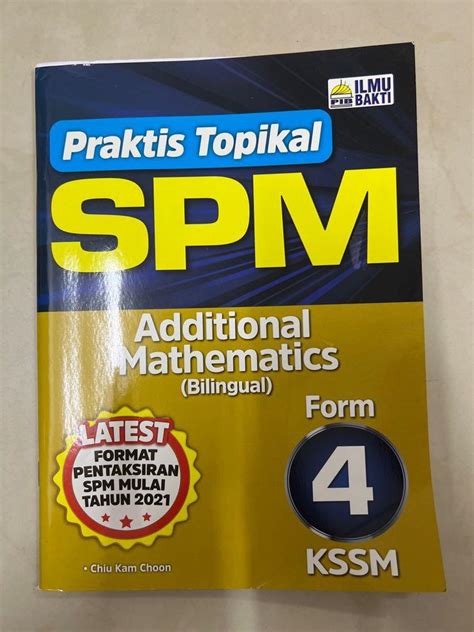 PRAKTIS TOPIKAL SPM ADD MATHS FORM 4 BILINGUAL 2 Hobbies Toys