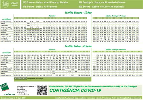 Transportes públicos do concelho de Mafra novos horários 2020 05 18