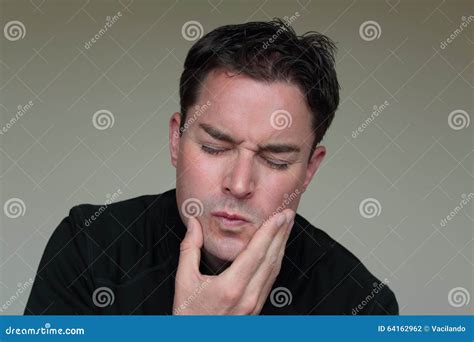 Young Man With Painful Face Due To Toothache Stock Photo Image Of