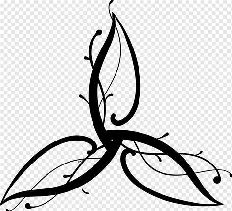 Wicca Pentagram Symbol Magic Goddess Leaf Branch Monochrome Png