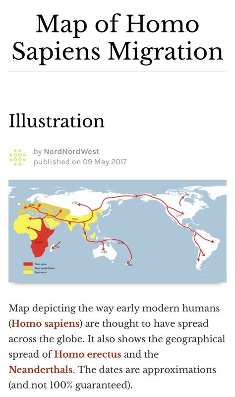 the map of homo saplen's migration in europe and asia, with information ...