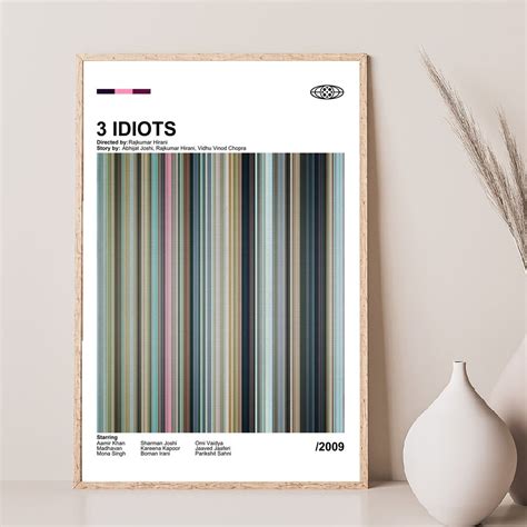 3 Idiots Poster Barcode Movie Art Vintage Vertical Movie - Etsy