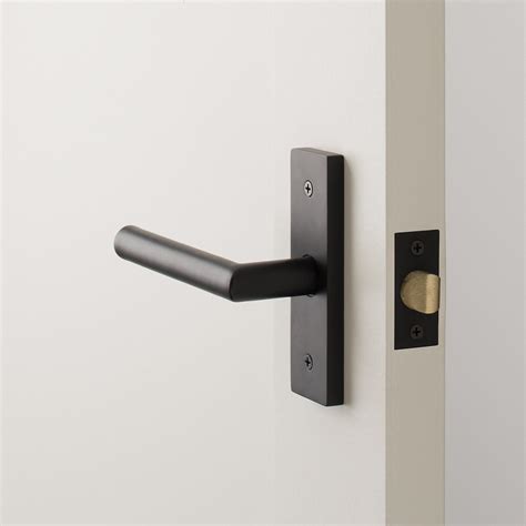 Rome Small Door Set With Otto Lever Flat Black Black Door Handles