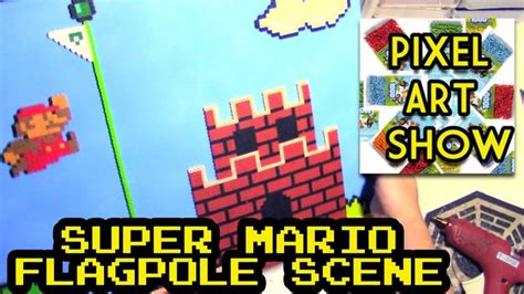 Perler Bead Super Mario Flagpole Castle Project Pixel Art Show