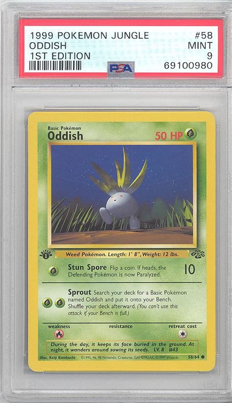 PSA 9 Pokemon Card Jungle 58 64 ODDISH Common 1st Edition