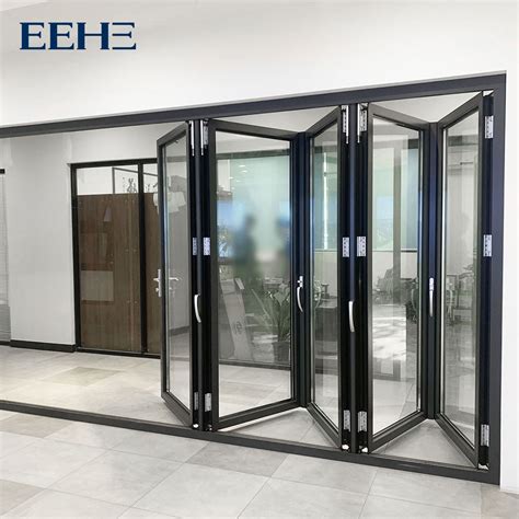 Australia Standrad As2047 Aluminum Double Glazed Folding Door With Handles China Aluminium