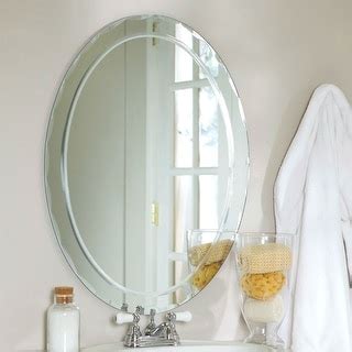 Daily Boutik Oval Frameless Bathroom Vanity Wall Mirror With Beveled