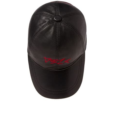 C Leather Baseball Cap Black End