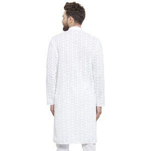 Treemoda Kurtas Designer White Cotton Chikankari Lucknowi Jaal