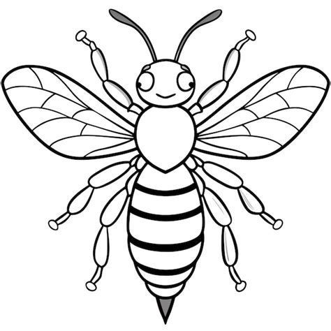 Una Abeja Con Un Fondo Blanco Y Negro Que Dice Abeja Vector Premium