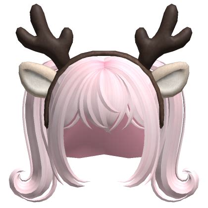 Christmas Reindeer Hair With Swirly Pigtails Pink Roblox