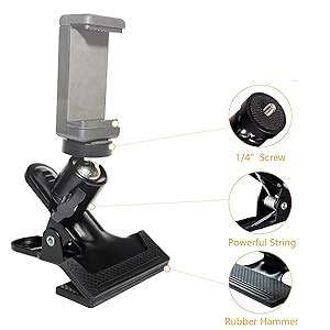 Amazon QYXINC Heavy Duty Tripod Camera Clip Clamp Mount 360