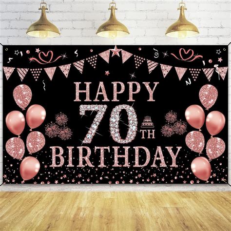 Amazon Trgowaul 70th Birthday Decorations For Women Rose Gold